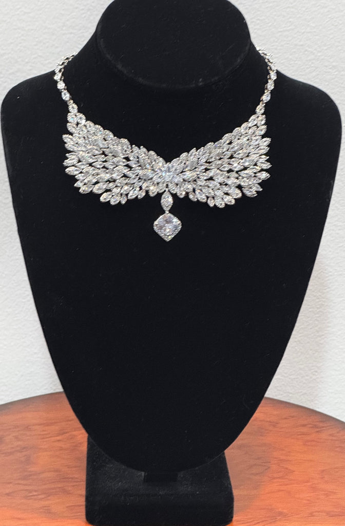Sasha, Bow Cubic Zircon Necklace , Great Quality AAA Cubic Zircon , Unique elegant and classic