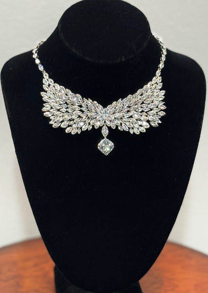 Sasha, Bow Cubic Zircon Necklace , Great Quality AAA Cubic Zircon , Unique elegant and classic