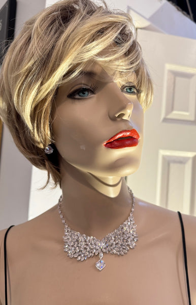 Sasha, Bow Cubic Zircon Necklace , Great Quality AAA Cubic Zircon , Unique elegant and classic