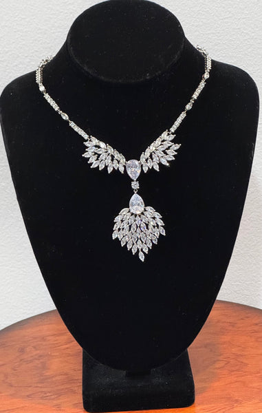 Lorena  Cubic Zircon Wedding Necklace, AAA quality CZ simply elegant and classic for all occasion wedding mother of the bride or for just that special evening 