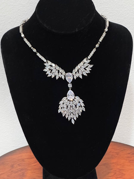 Lorena  Cubic Zircon Wedding Necklace, AAA quality CZ simply elegant and classic for all occasion wedding mother of the bride or for just that special evening 