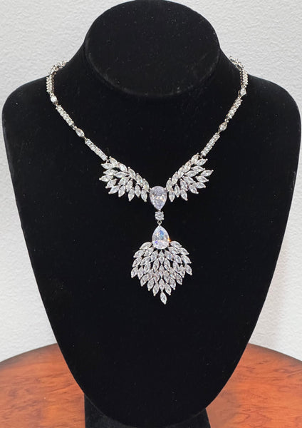 Lorena  Cubic Zircon Wedding Necklace, AAA quality CZ simply elegant and classic for all occasion wedding mother of the bride or for just that special evening 