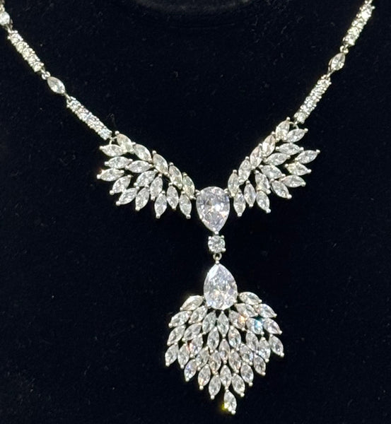 Lorena  Cubic Zircon Wedding Necklace, AAA quality CZ simply elegant and classic for all occasion wedding mother of the bride or for just that special evening 