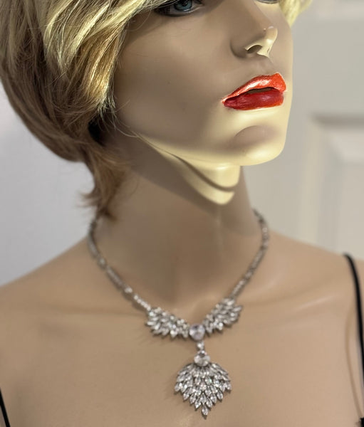 Lorena  Cubic Zircon Wedding Necklace, AAA quality CZ simply elegant and classic for all occasion wedding mother of the bride or for just that special evening 