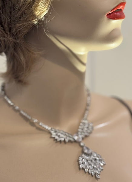 Lorena  Cubic Zircon Wedding Necklace, AAA quality CZ simply elegant and classic for all occasion wedding mother of the bride or for just that special evening 