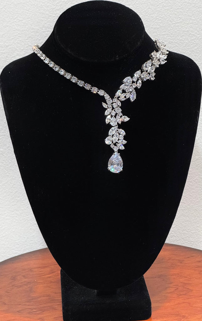 Bridget, Cubic zircon Wedding/Special event Necklace With With AAA Quality Cubic zircon clear stone 