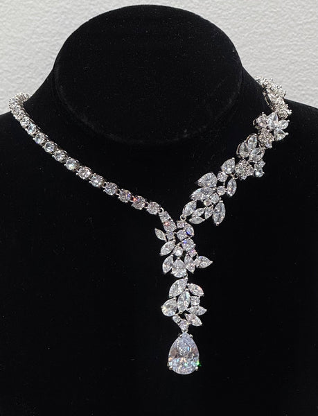 Bridget, Cubic zircon Wedding/Special event Necklace With With AAA Quality Cubic zircon clear stone 