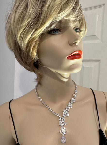 Bridget, Cubic zircon Wedding/Special event Necklace With With AAA Quality Cubic zircon clear stone 