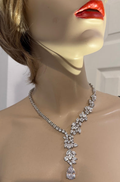 Bridget, Cubic zircon Wedding/Special event Necklace With With AAA Quality Cubic zircon clear stone 
