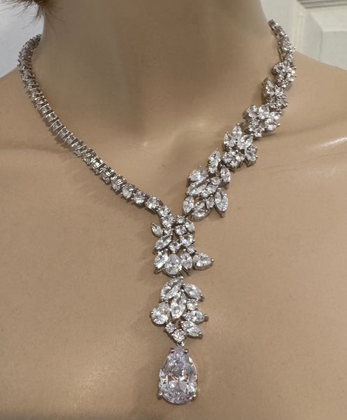 Bridget, Cubic zircon Wedding/Special event Necklace With With AAA Quality Cubic zircon clear stone 