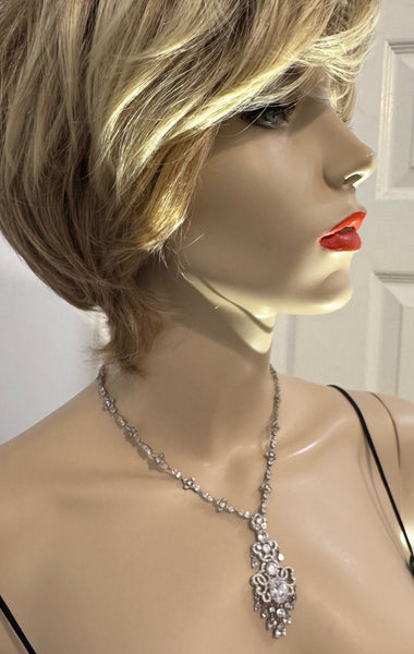 Lola , Cubic Zirconia Wedding Necklace, Wedding collection, Bridle , Mother of the bride