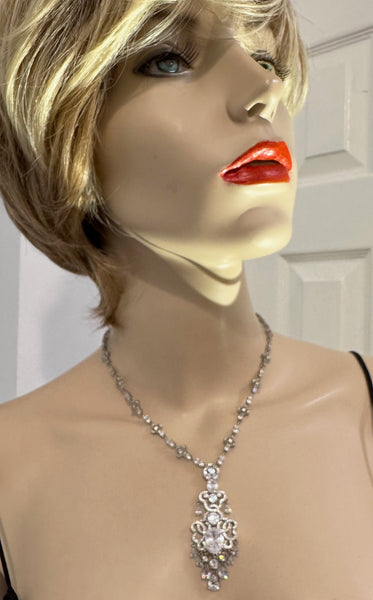 Lola , Cubic Zirconia Wedding Necklace, Wedding collection, Bridle , Mother of the bride