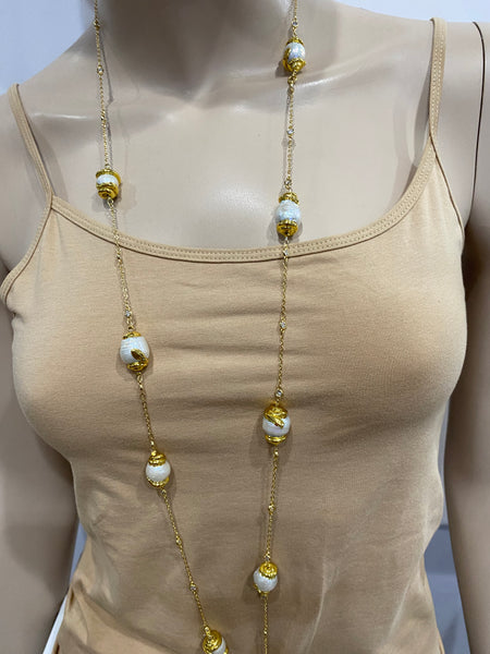 Judy Long pearls necklace with chain