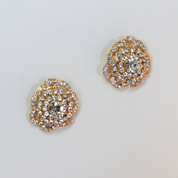 Heftsi Gold Plated Earrings With Clear CZ Classic for all occasion