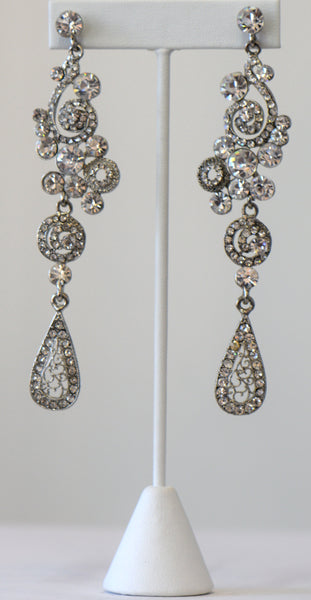 Heftsi Clear Rhinestone Earrings Wedding collection