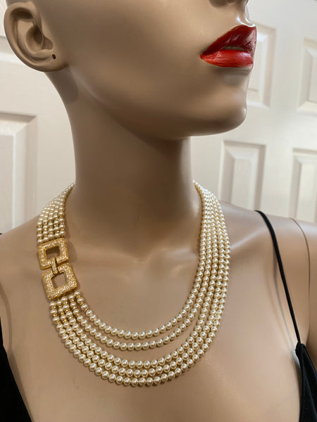 Swarovski pearls wedding necklace