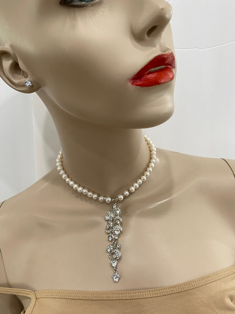 Libi Freshwater pearls wedding necklace , Handmade