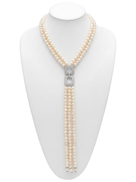 Heftsi silver Fresh water Pearl Necklace with Silver pendant
