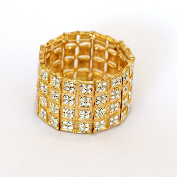 Heftsi Gold Plated Bracelet With Clear Cubic Zircon
