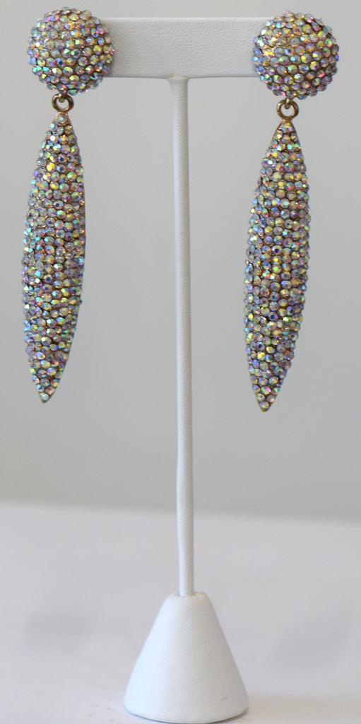 Heftsi Long color Reine stone Earrings Wedding Collection