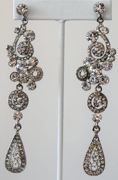 Heftsi Clear Rhinestone Earrings Wedding collection