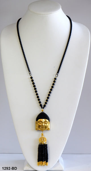 Heftsi Gold Buddha Pendant With Black Onyx And Gold Hematite For Rent Or Buy