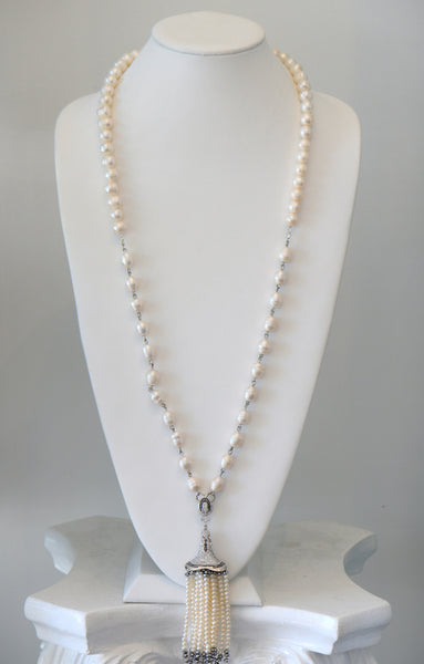 Molly Pearls Long Necklace With Pearls Tassel