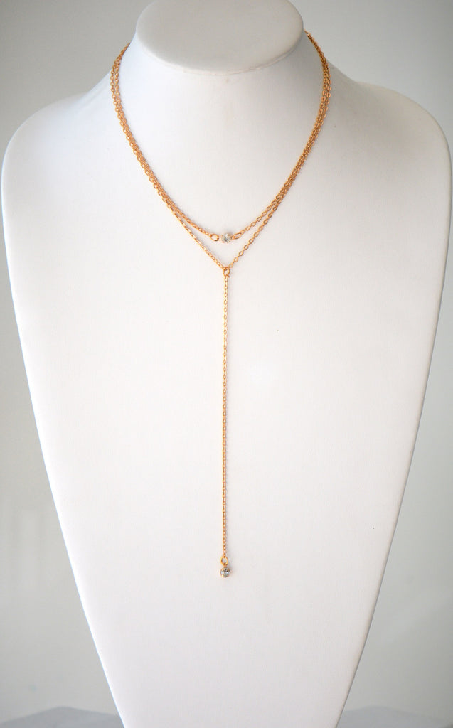 Gold Plated chain with single gem