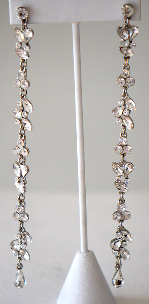 Long chocolate jeweled earrings