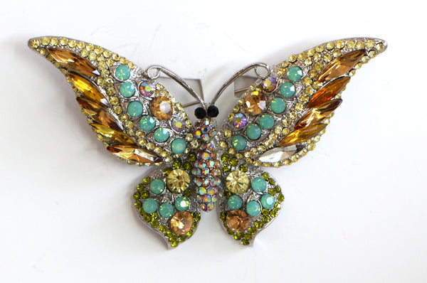 Heftsi Butterfly Broche with swarovski crystals