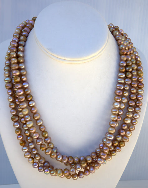 Margaret -  Fresh water pearls necklace , beautiful earth ton colors