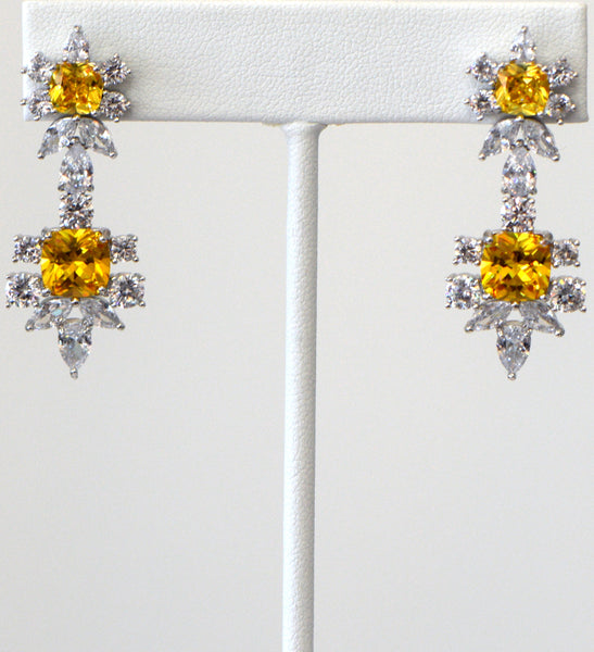 Heftsi Yellow Cubic zircon Wedding collection Earrings