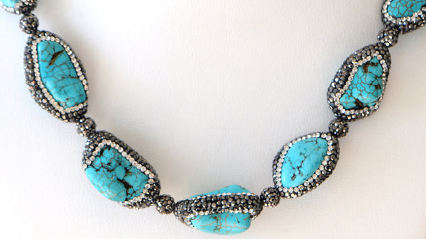 Heftsi Turquoise Pave Necklace
