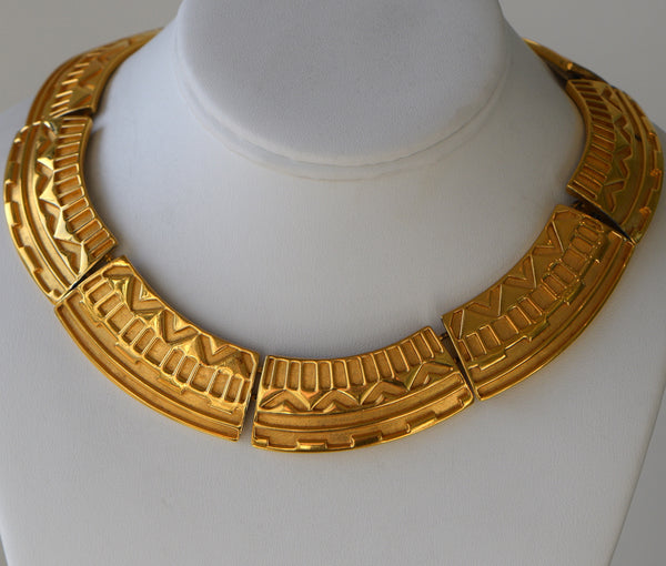 Gold Plated Egyptian style vintage Necklace