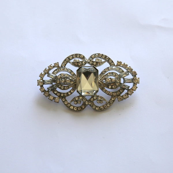 Vintage Clear Rhinestone Pin/ Brooch