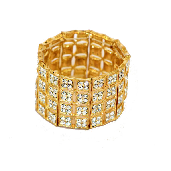 Heftsi Gold Plated Bracelet With Clear Cubic Zircon